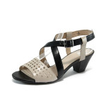 Черни дамски сандали, естествена кожа - всекидневни обувки за лятото N 10008461