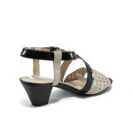 Черни дамски сандали, естествена кожа - всекидневни обувки за лятото N 10008461
