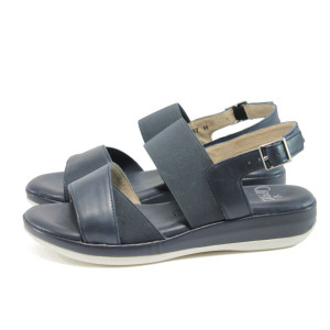 Тъмносини ортопедични дамски сандали, естествена кожа - всекидневни обувки за лятото N 10008463