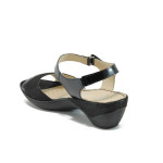 Черни дамски сандали, естествена кожа - всекидневни обувки за лятото N 10008520