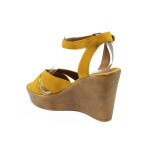 Оранжеви дамски сандали, естествен велур - всекидневни обувки за лятото N 10008521