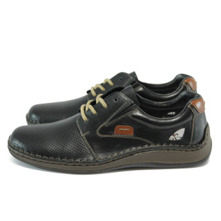 Черни мъжки обувки, естествена кожа - всекидневни обувки за пролетта и лятото N 10008524