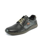 Черни мъжки обувки, естествена кожа - всекидневни обувки за пролетта и лятото N 10008524