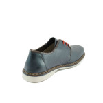 Сини мъжки обувки, естествена кожа перфорирана - всекидневни обувки за пролетта и лятото N 10008597