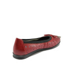 Червени дамски обувки с равна подметка, естествена кожа - всекидневни обувки за пролетта и лятото N 10008596