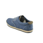Сини мъжки спортни обувки, текстилна материя - всекидневни обувки за пролетта и лятото N 10008599