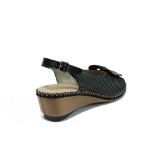 Черни ортопедични дамски сандали, естествена кожа - всекидневни обувки за лятото N 10008653