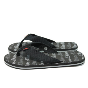 Черни мъжки чехли, текстил - спортни обувки за лятото N 10008699