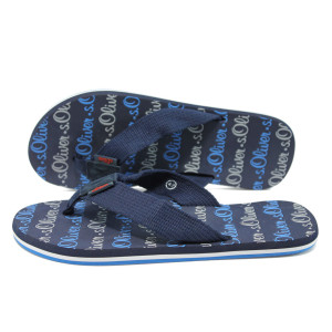 Сини мъжки чехли, текстил - спортни обувки за лятото N 10008700