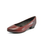 Винени дамски обувки със среден ток, естествена кожа - всекидневни обувки за пролетта и лятото N 10008917