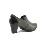 Сиви дамски обувки с висок ток, здрава еко-кожа - всекидневни обувки за пролетта и есента N 10008964