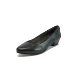 Черни дамски обувки със среден ток, естествена кожа - всекидневни обувки за пролетта и лятото N 10008991