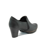 Черни дамски обувки с висок ток, здрава еко-кожа - всекидневни обувки за пролетта и есента N 10008993