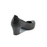 Черни дамски обувки със среден ток, естествена кожа и еко-кожа - всекидневни обувки за пролетта и есента N 10008994