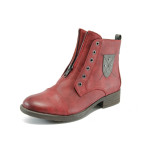 Винени дамски боти, здрава еко-кожа - всекидневни обувки за есента и зимата N 10009006