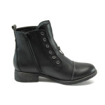 Черни дамски боти, здрава еко-кожа - всекидневни обувки за есента и зимата N 10009005