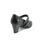 Черни дамски обувки с висок ток, естествена кожа - всекидневни обувки за пролетта и есента N 10009007
