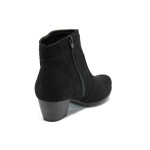 Черни дамски боти, качествен еко-велур - всекидневни обувки за есента и зимата N 10009008