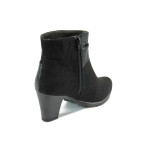 Черни дамски боти, еко-кожа и велурена кожа - официални обувки за есента и зимата N 10009015