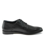 Черни ортопедични мъжки обувки, естествена кожа - официални обувки за есента и зимата N 10009029