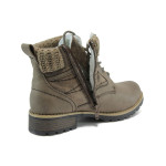 Бежови юношески боти, здрава еко-кожа - всекидневни обувки за есента и зимата N 10009037