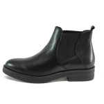 Черни дамски боти, естествена кожа - всекидневни обувки за есента и зимата N 10009042