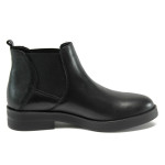 Черни дамски боти, естествена кожа - всекидневни обувки за есента и зимата N 10009042