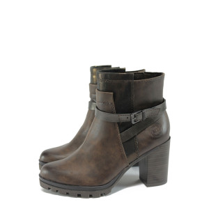 Кафяви анатомични дамски боти с мемори пяна, здрава еко-кожа - всекидневни обувки за есента и зимата N 10009044