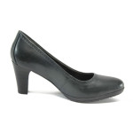 Сиви дамски обувки с висок ток, естествена кожа - официални обувки за целогодишно ползване N 10009062