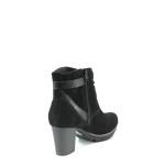 Черни дамски боти, естествен велур - всекидневни обувки за есента и зимата N 10009064