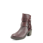 Винени дамски боти, естествена кожа - всекидневни обувки за есента и зимата N 10009065