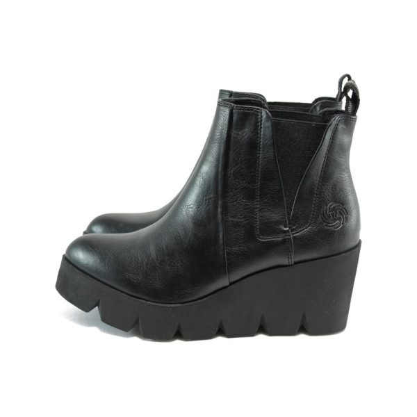 Черни дамски боти с мемори пяна, здрава еко-кожа - всекидневни обувки за есента и зимата N 10009140