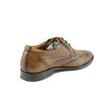 Кафяви мъжки обувки, естествена кожа - всекидневни обувки за есента и зимата N 10009142