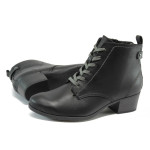 Черни дамски боти, здрава еко-кожа - всекидневни обувки за есента и зимата N 10009148