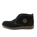 Черни мъжки боти, естествен велур - всекидневни обувки за есента и зимата N 10009167