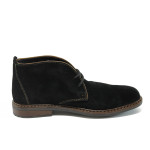 Черни мъжки боти, естествен велур - всекидневни обувки за есента и зимата N 10009167