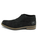 Черни мъжки боти, естествен велур - всекидневни обувки за есента и зимата N 10009168