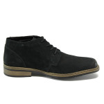 Черни мъжки боти, естествен велур - всекидневни обувки за есента и зимата N 10009168
