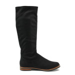 Черни дамски ботуши, качествен еко-велур - всекидневни обувки за есента и зимата N 10009222