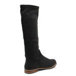 Черни дамски ботуши, качествен еко-велур - всекидневни обувки за есента и зимата N 10009222