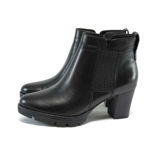 Черни анатомични дамски боти, естествена кожа - всекидневни обувки за есента и зимата N 10009255