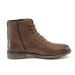 Кафяви мъжки боти, естествена кожа - всекидневни обувки за есента и зимата N 10009261