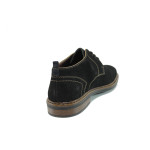 Черни мъжки обувки, естествен велур - всекидневни обувки за есента и зимата N 10009287