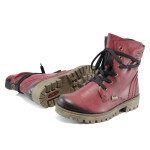 Винени дамски боти, здрава еко-кожа - всекидневни обувки за есента и зимата N 10009307