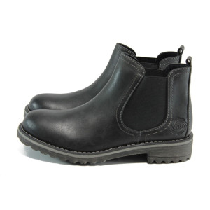 Черни дамски боти, здрава еко-кожа - всекидневни обувки за есента и зимата N 10009321