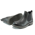 Черни дамски боти, здрава еко-кожа - всекидневни обувки за есента и зимата N 10009321