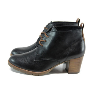 Черни дамски боти, здрава еко-кожа - всекидневни обувки за есента и зимата N 10009328