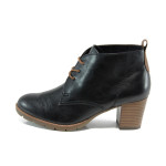 Черни дамски боти, здрава еко-кожа - всекидневни обувки за есента и зимата N 10009328