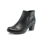 Черни дамски боти, естествена кожа и еко-кожа - ежедневни обувки за целогодишно ползване N 10009350