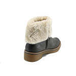 Сиви дамски боти, здрава еко-кожа - всекидневни обувки за есента и зимата N 10009368